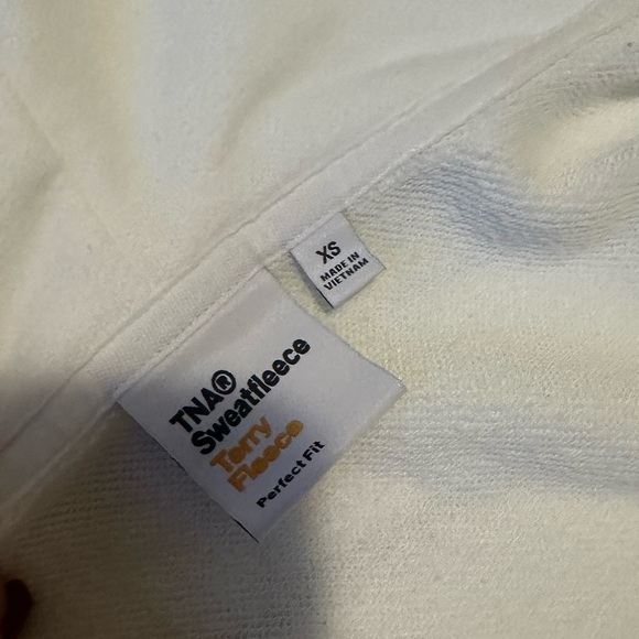 Terry Fleece Perfect Fit White Zip Hoodie - Picture 3 of 4